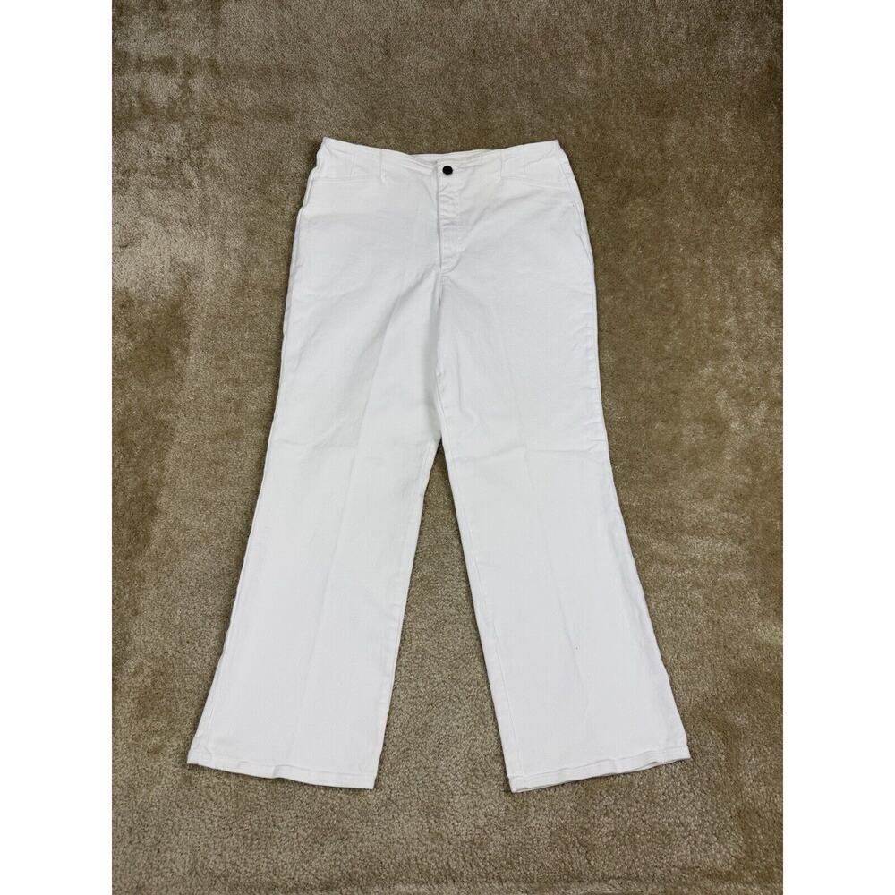 Norm Thompson Petite 14P White Straight Leg 90s Jeans No Waistband Smooth A847
